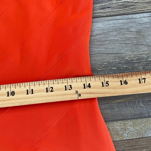 Lauren Ralph Lauren Knit Midi Dress Size 8 Orange Fit & Flare Sleeveless V-Neck - Picture 6 of 11